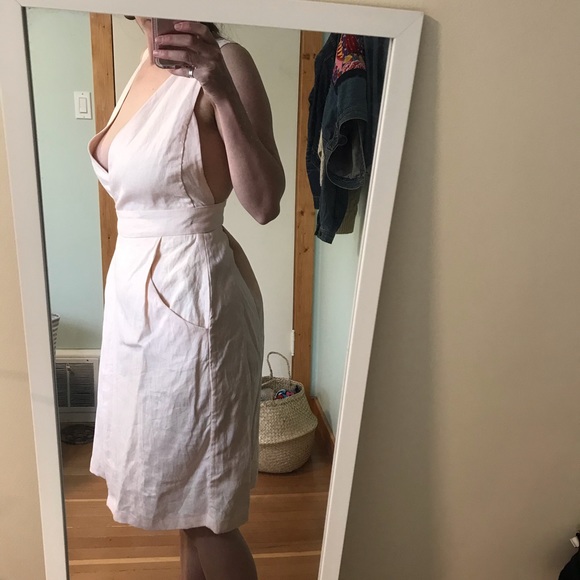 100% linen Nice Martin pink 💗 wrap dress - Picture 3 of 5